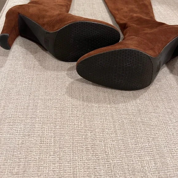 Stuart Weitzman OTK walnut brown suede boots 8.5 highland over-the-knee $795 - Picture 7 of 10